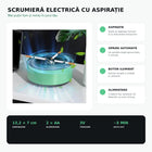 Scrumieră Electrică cu Aspirație Fum și Miros, Oprire Automată 5 Minute, Aromaterapie, 2xAA