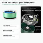 Scrumieră Electrică cu Aspirație Fum și Miros, Oprire Automată 5 Minute, Aromaterapie, 2xAA