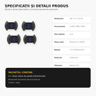 Set 4 Lămpi Solare de Perete Bidirecționale, LED SMD, Aprindere Automată, Lumină Caldă, pentru Exterior