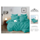 Lenjerie de Pat 4 Piese cu Cearșaf Elastic 180x200 cm, Damasc Egiptean, Uni, Culoare la Alegere